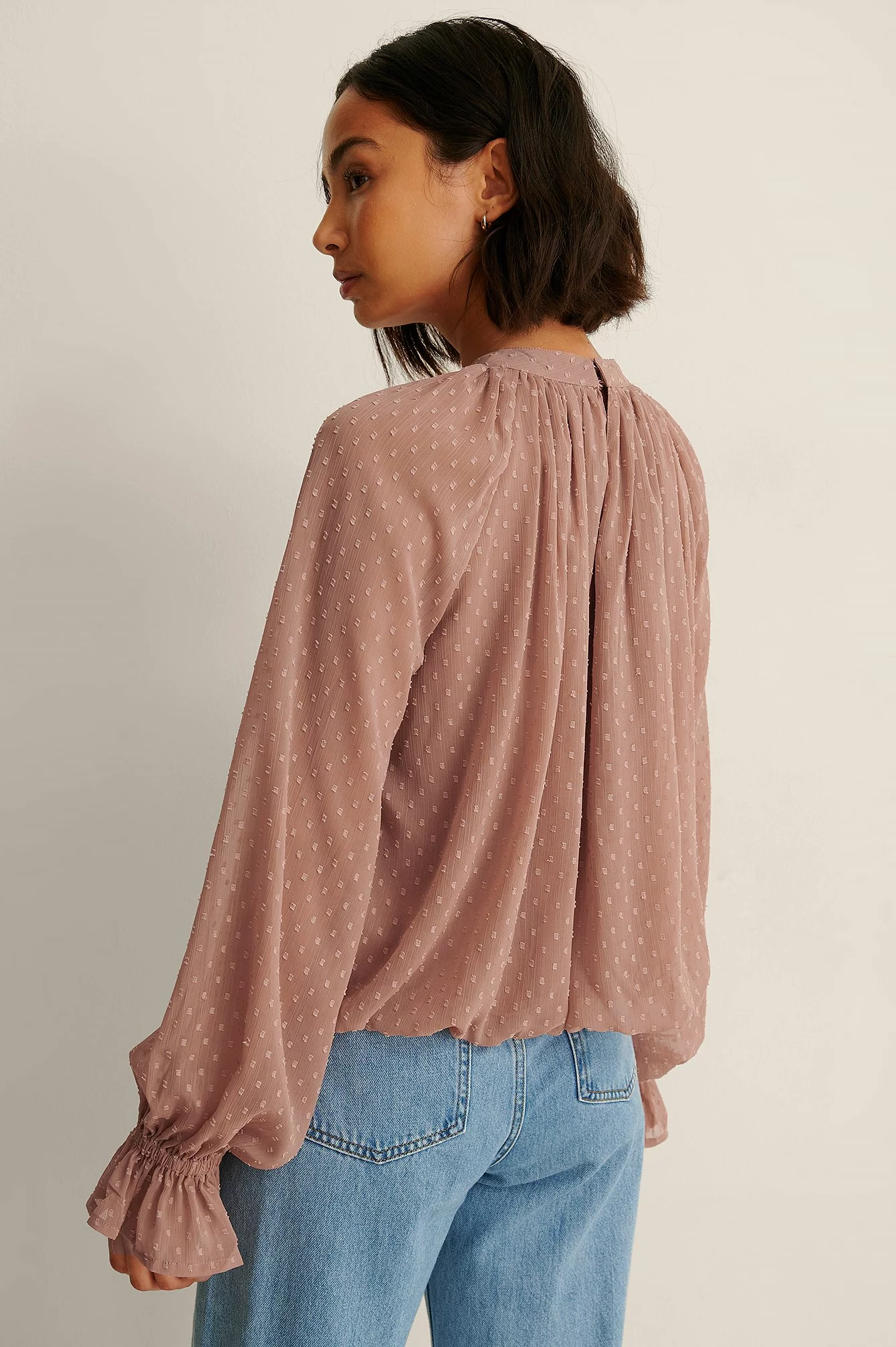 NA-KD Boho Volume Dobby Blouse - Image 7