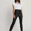 NA-KD Waxed High Waist Trousers