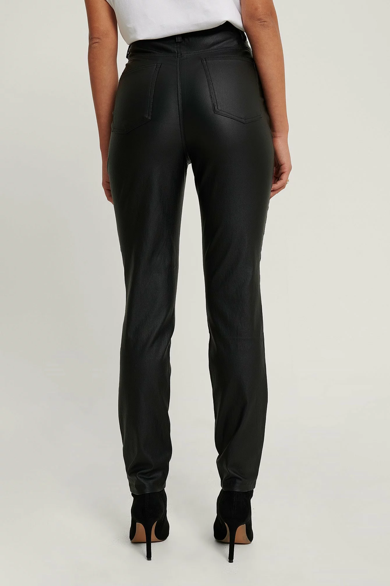 NA-KD Waxed High Waist Trousers - Image 2