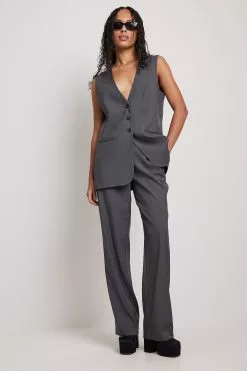 NA-KD Classic Wide Pleated Suit Pants