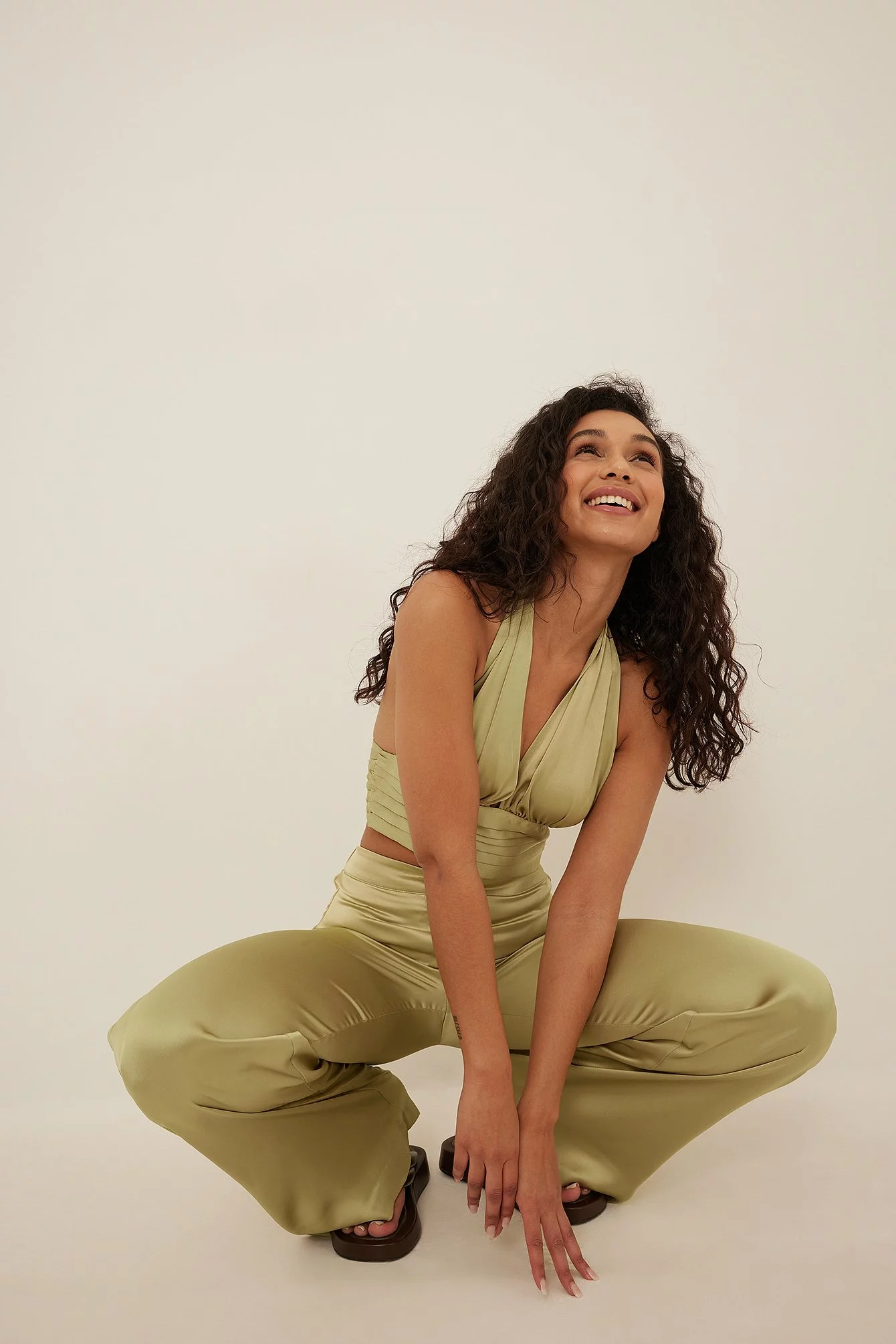 Anika Teller X NA-KD Wide Satin Pants - Image 3