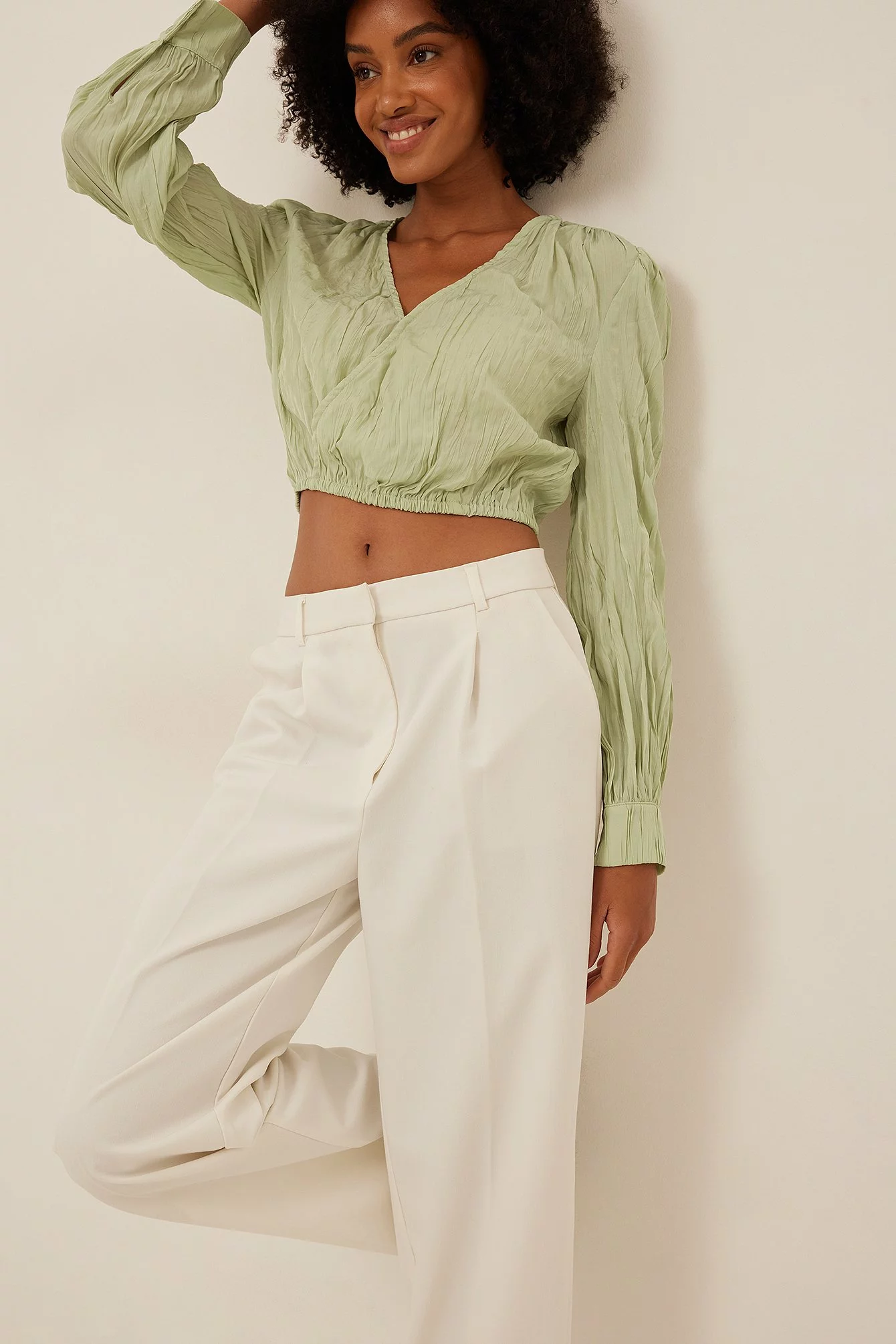 NA-KD Wrap Front Structured Blouse - Image 10