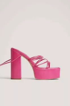 NA-KD Shoes Fine Strappy Plateau Heels