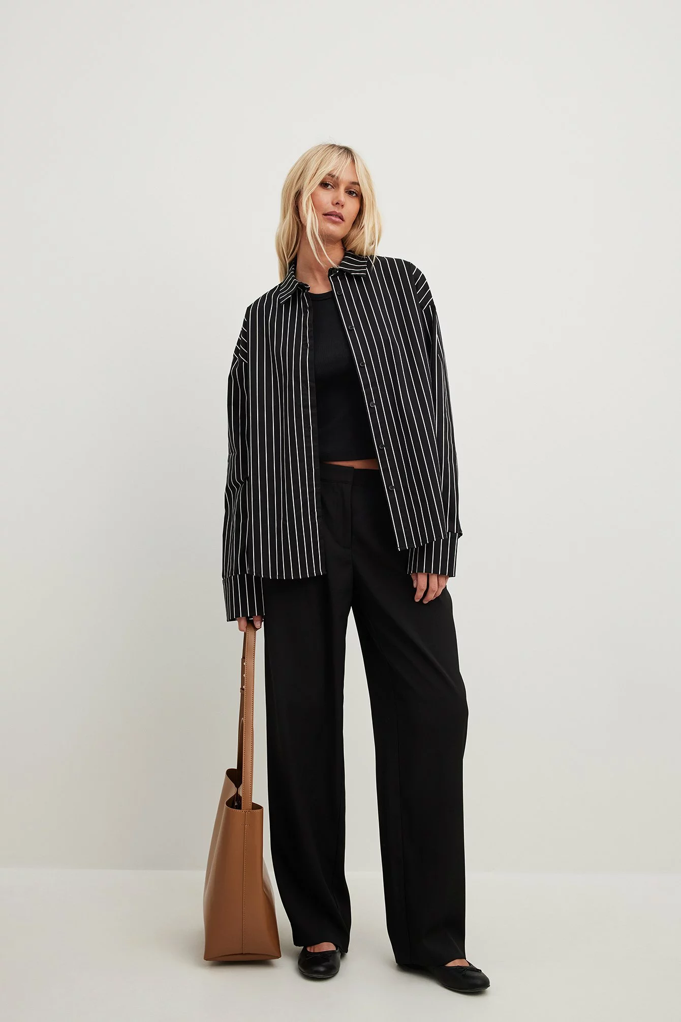 NA-KD Trend Oversize Striped Cotton Shirt - Image 6