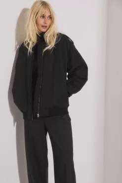 Alessa Winter X NA-KD Oversized Bomber Jacket