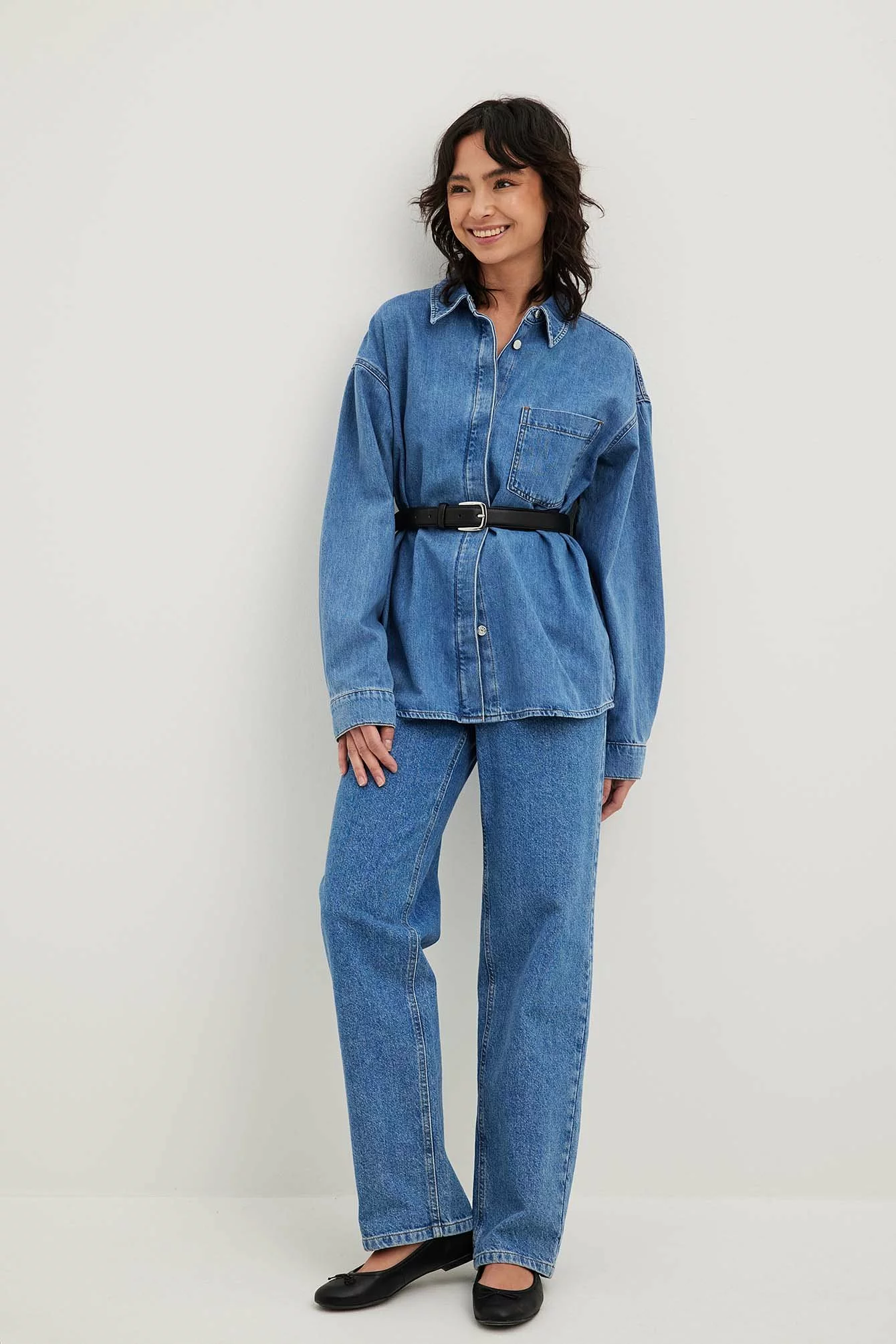 NA-KD Oversized Denim Shirt - Image 8