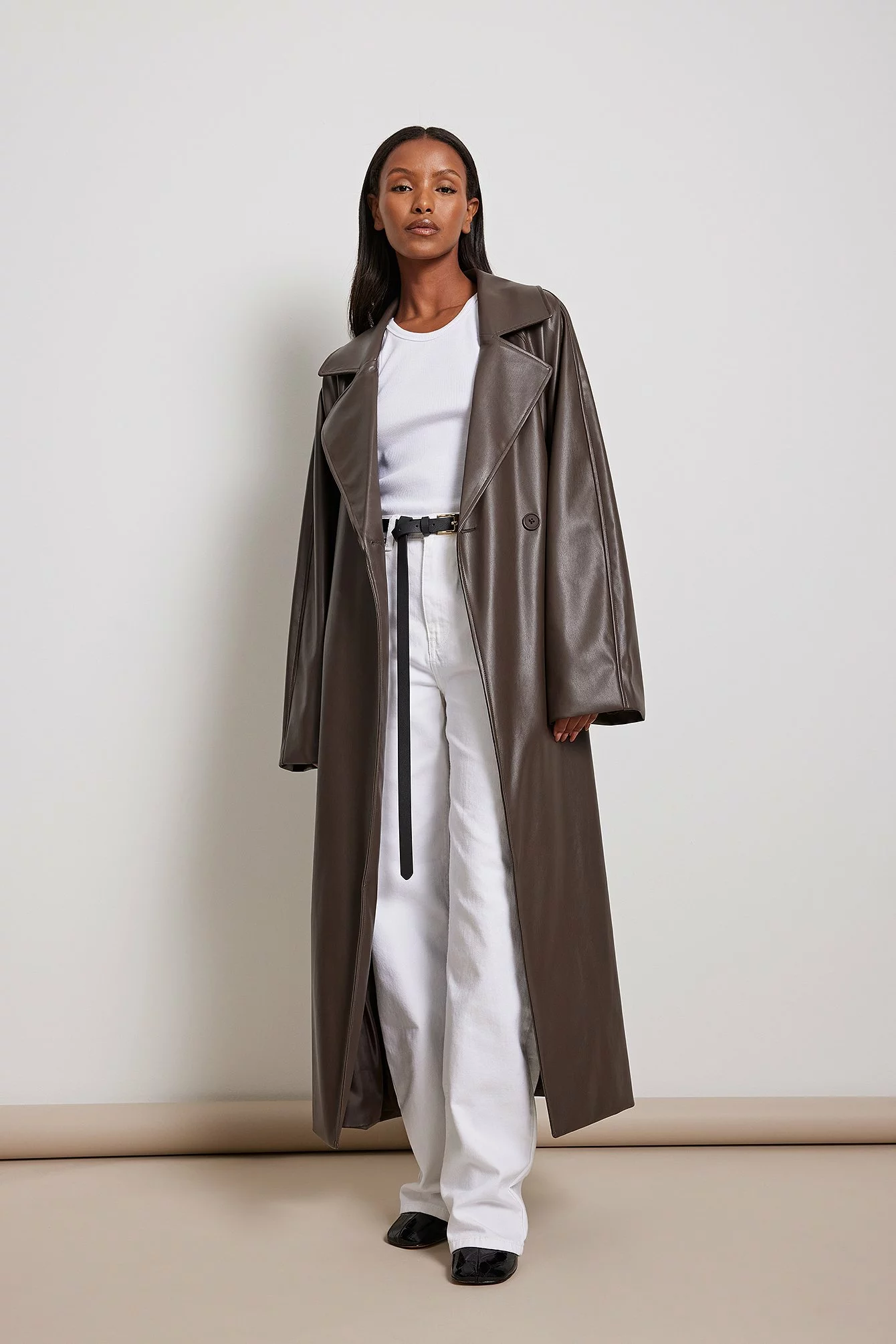 NA-KD Trend Oversized PU Trench Coat - Image 24