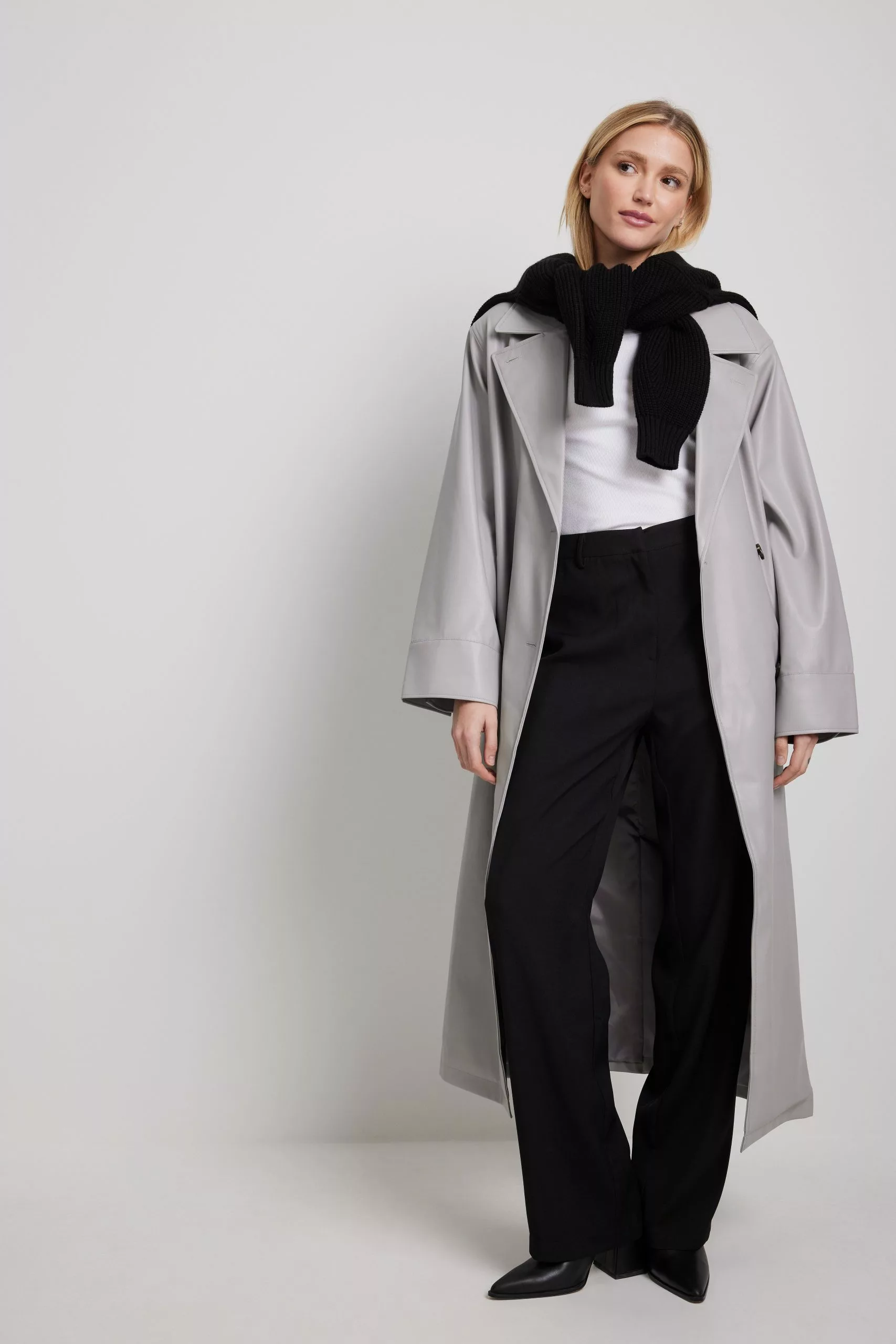 NA-KD Trend Padded Shoulder Pu Trench - Image 8