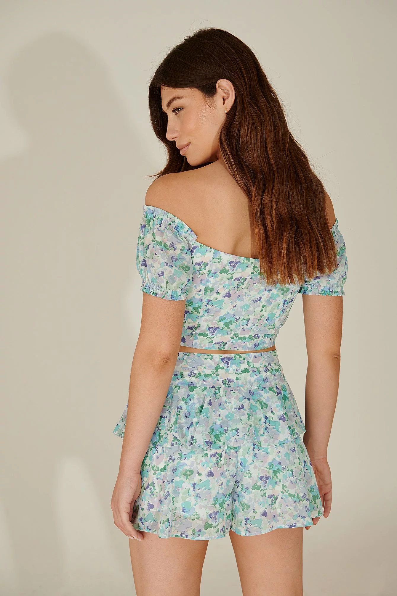 Pamela X NA-KD Reborn Recycled Drawstring Detail Off Shoulder Top - Image 2