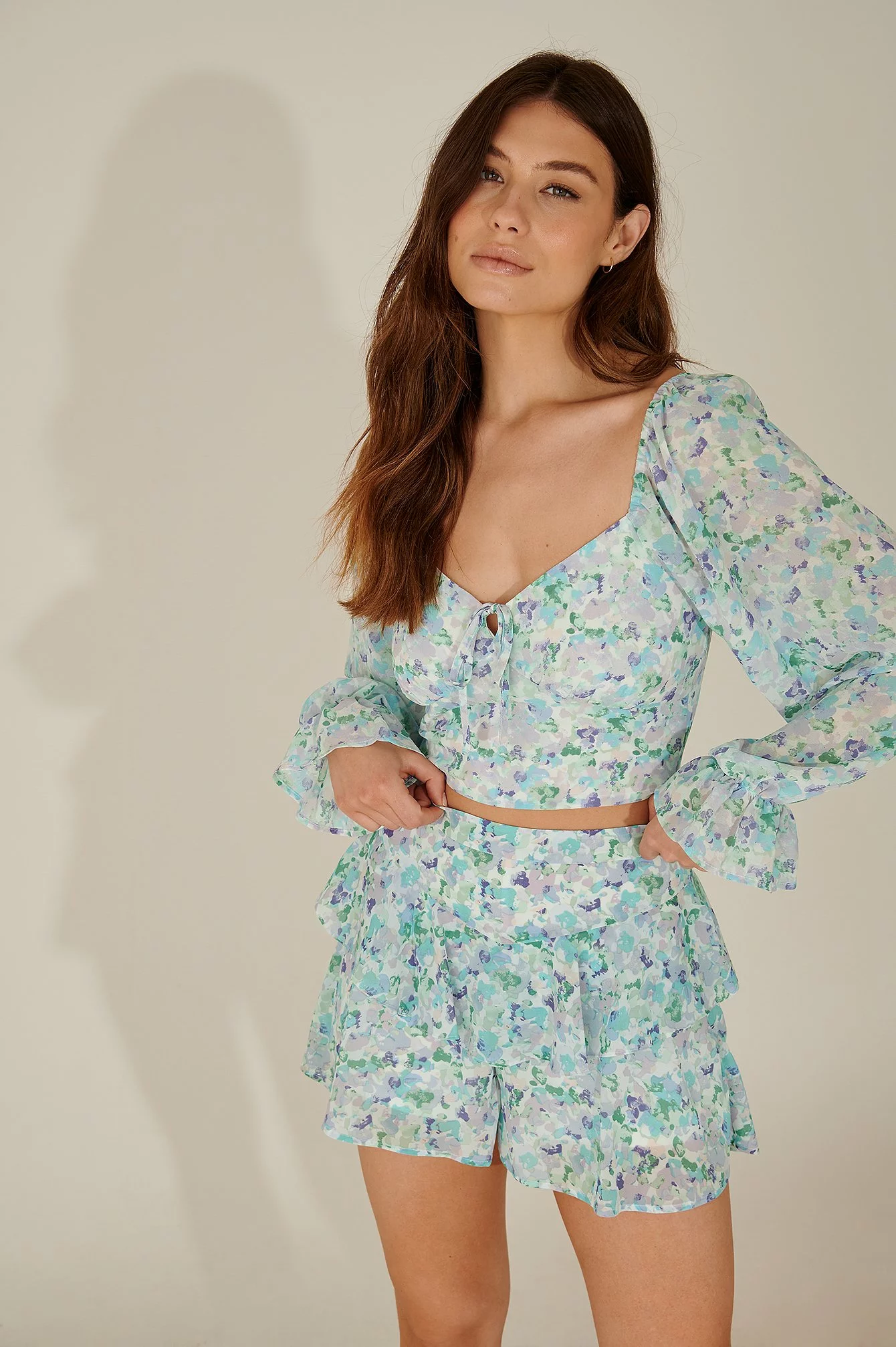 Pamela X NA-KD Reborn Tie Detail Recycled Long Sleeve Blouse - Image 12