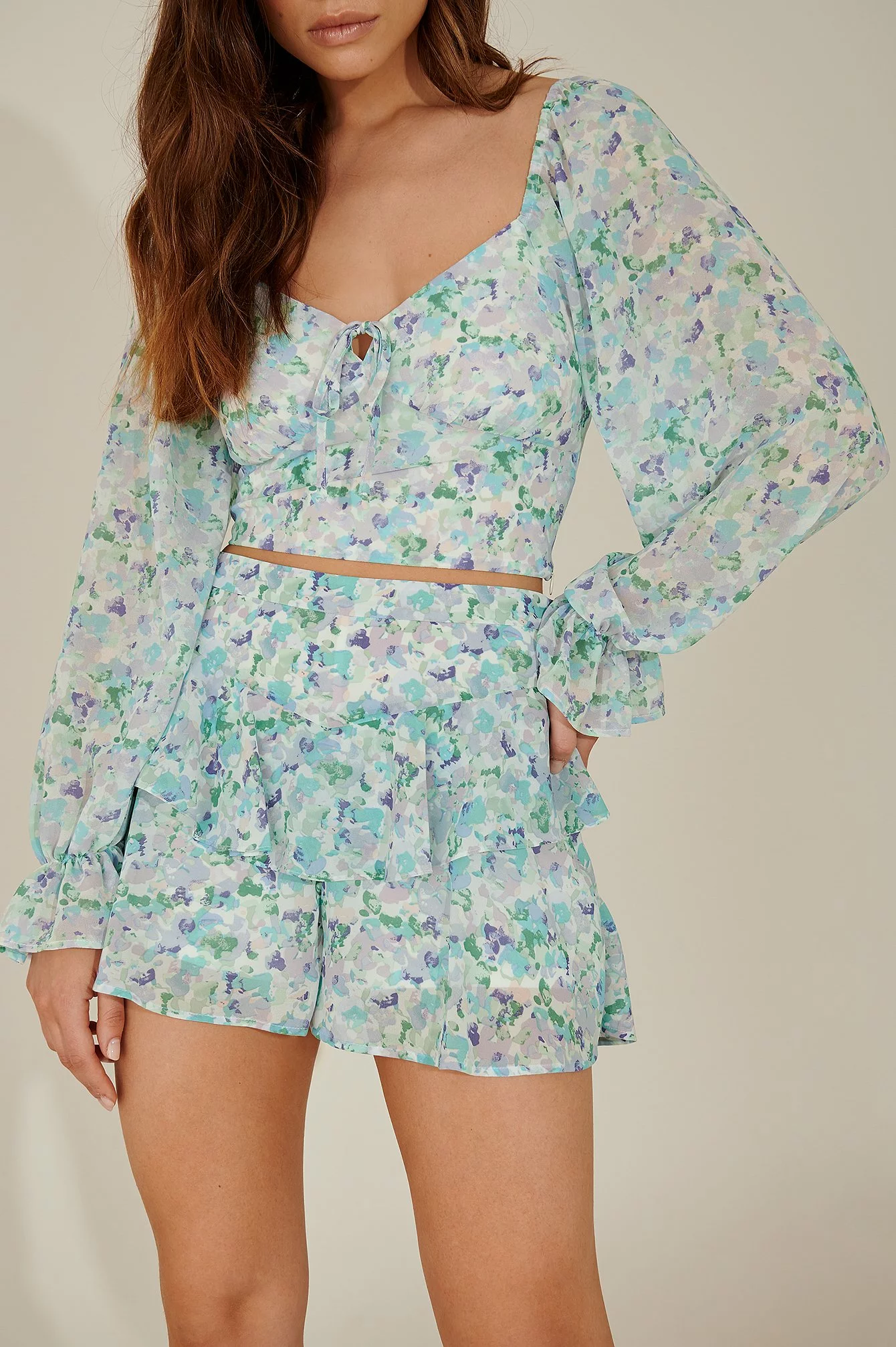 Pamela X NA-KD Reborn Tie Detail Recycled Long Sleeve Blouse - Image 16