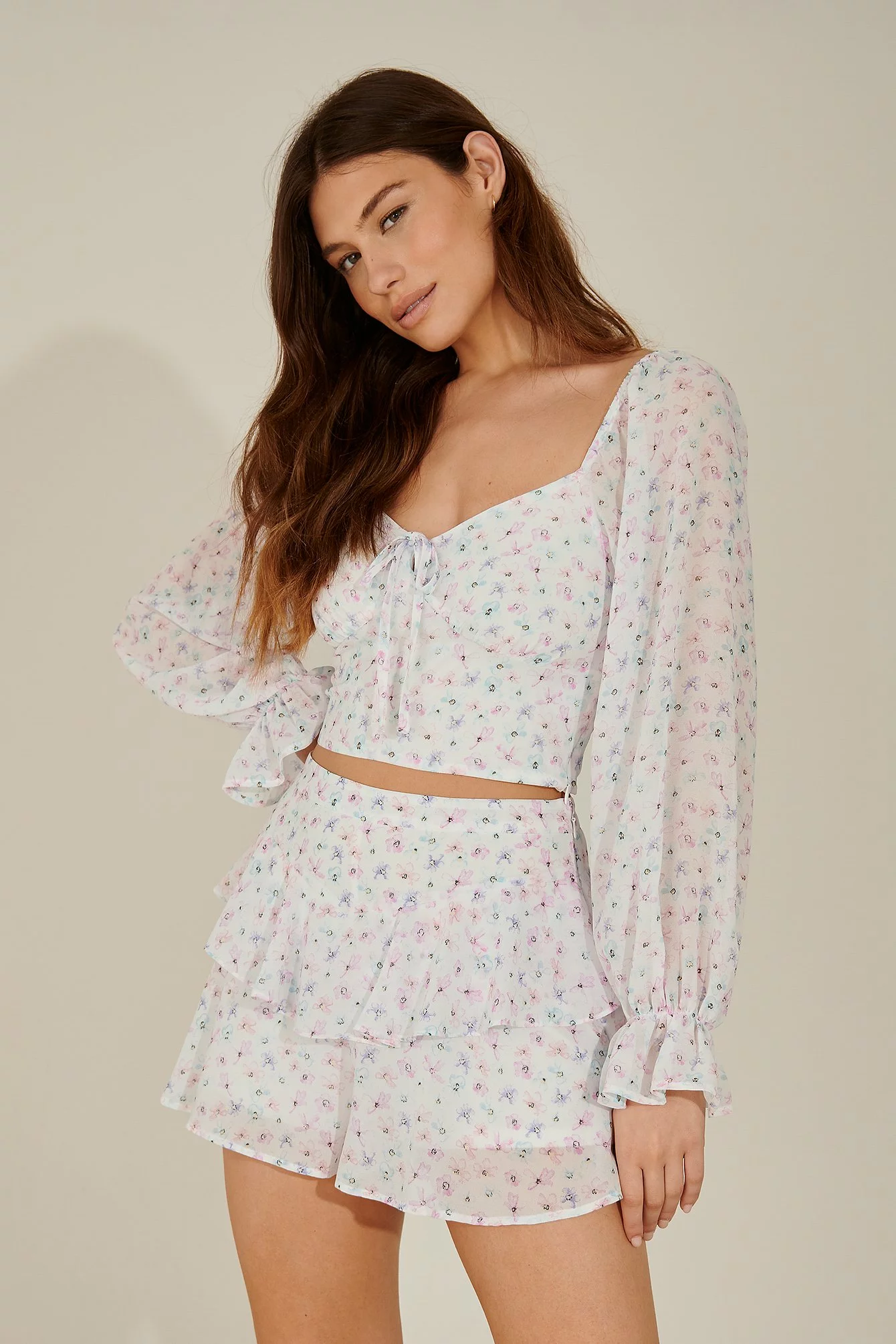 Pamela X NA-KD Reborn Tie Detail Recycled Long Sleeve Blouse - Image 2