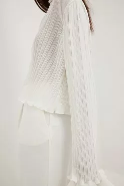NA-KD Pleated Wide Sleeve Blouse