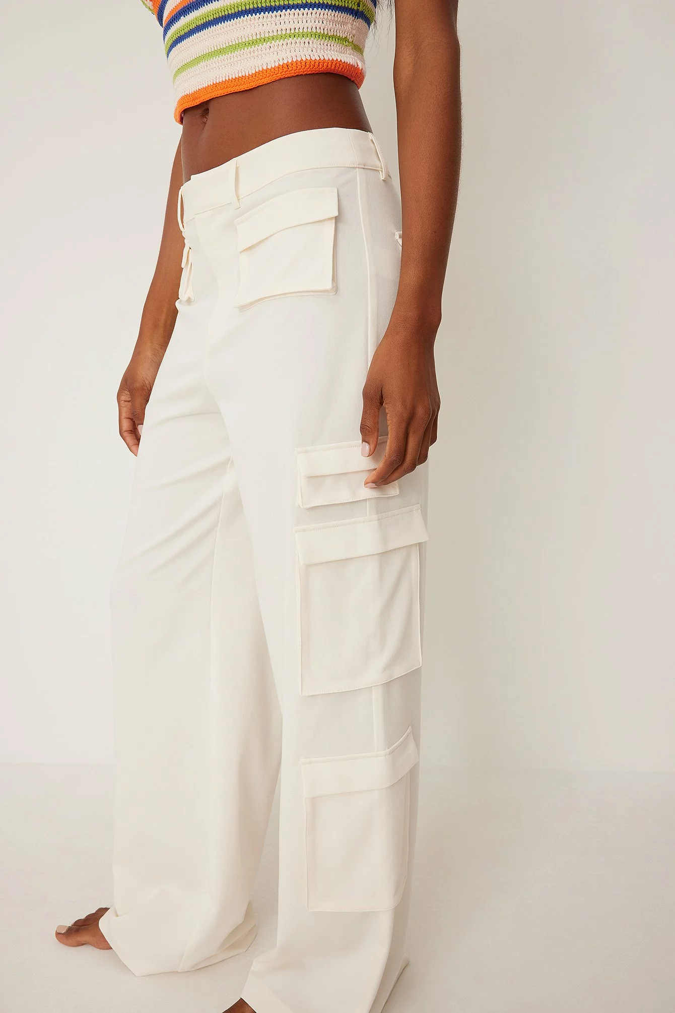 Susanna Wurz X NA-KD Pocket Detail Cargo Trousers - Image 6