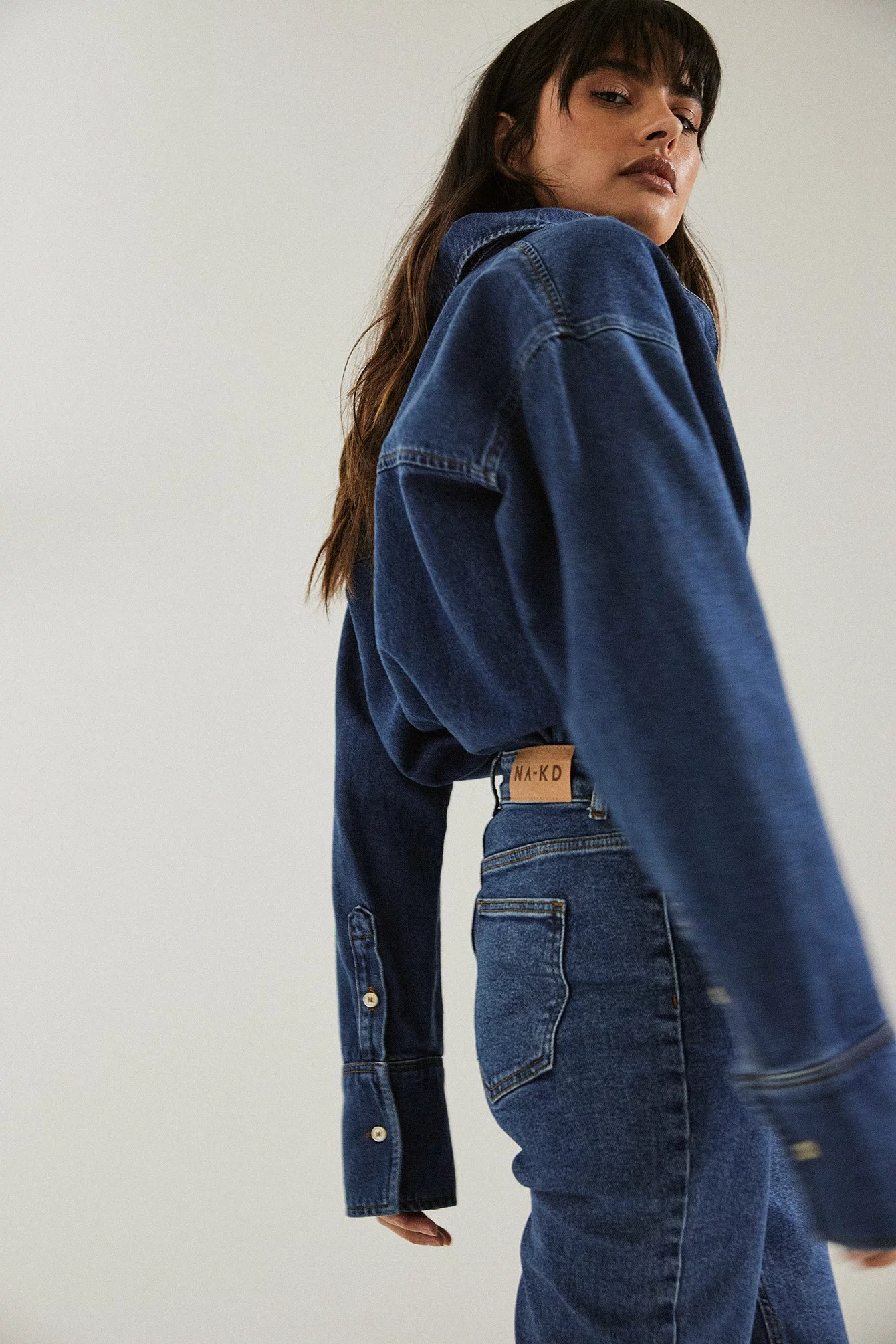 Sanna Jörnvik X NA-KD Pocket Detail Denim Shirt - Image 6