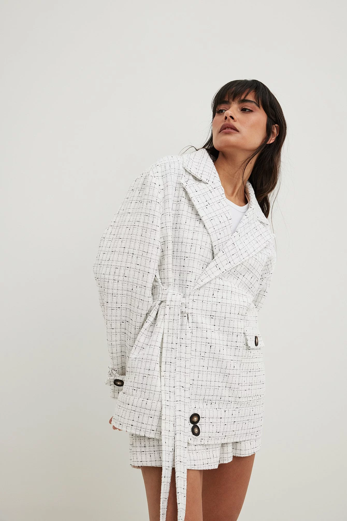 Sanna Jörnvik X NA-KD Pocket Detail Tweed Short Jacket - Image 2