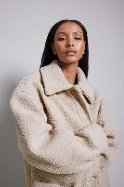 NA-KD Pocket Detailed Teddy Jacket