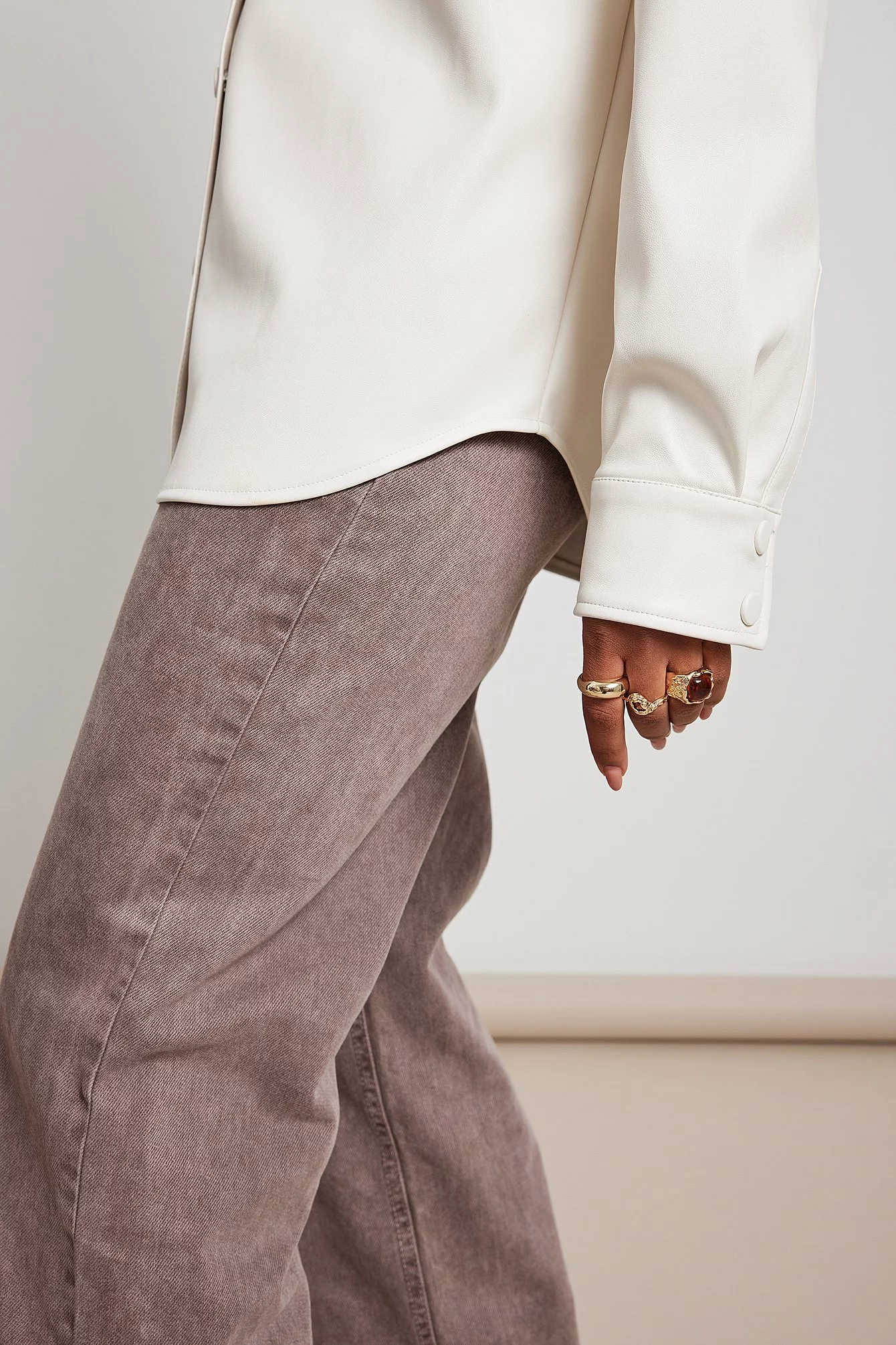 NA-KD Trend Pu Double Pocket Shirt - Image 4