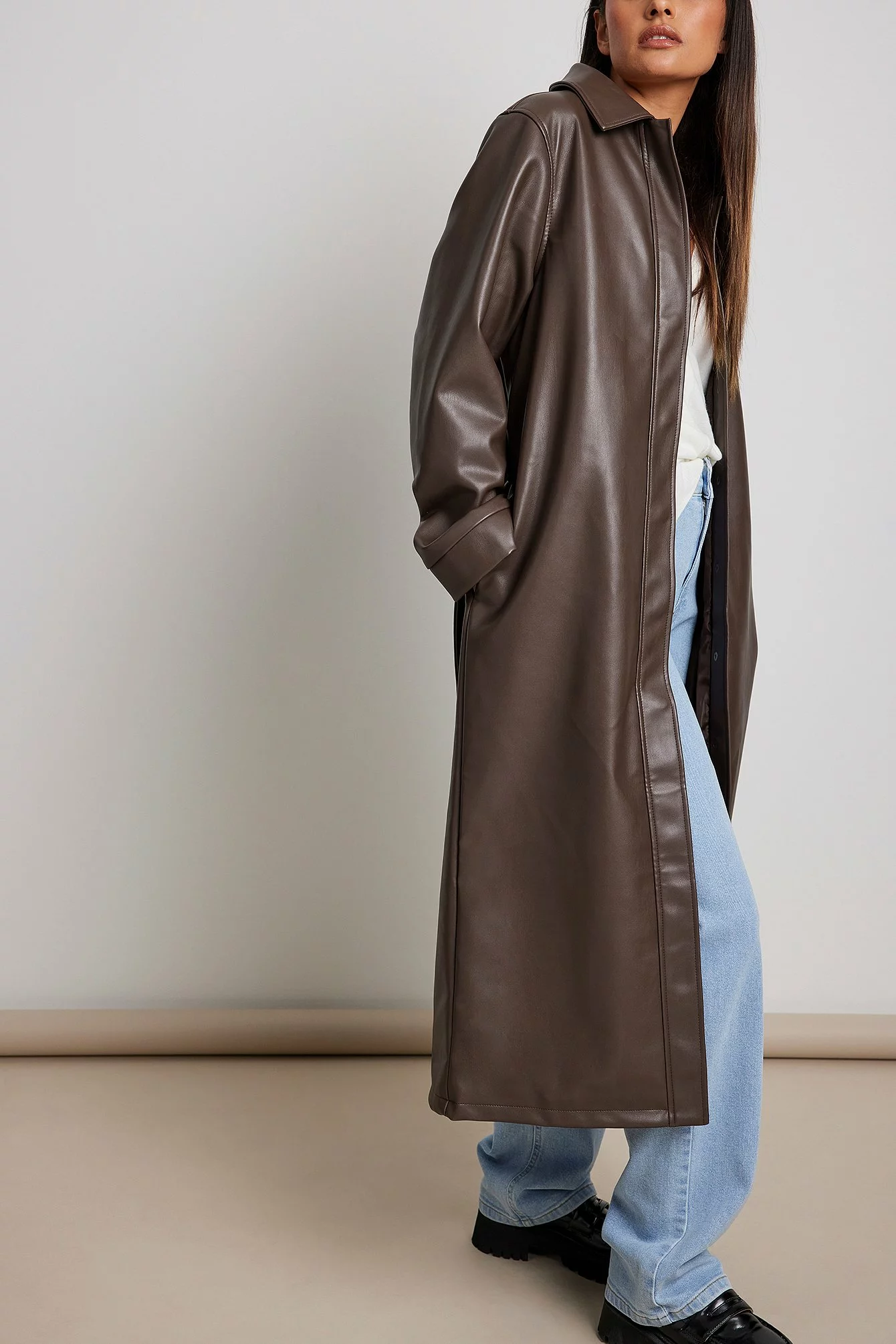 Mocean Sisters X NA-KD Pu Trench Coat - Image 4