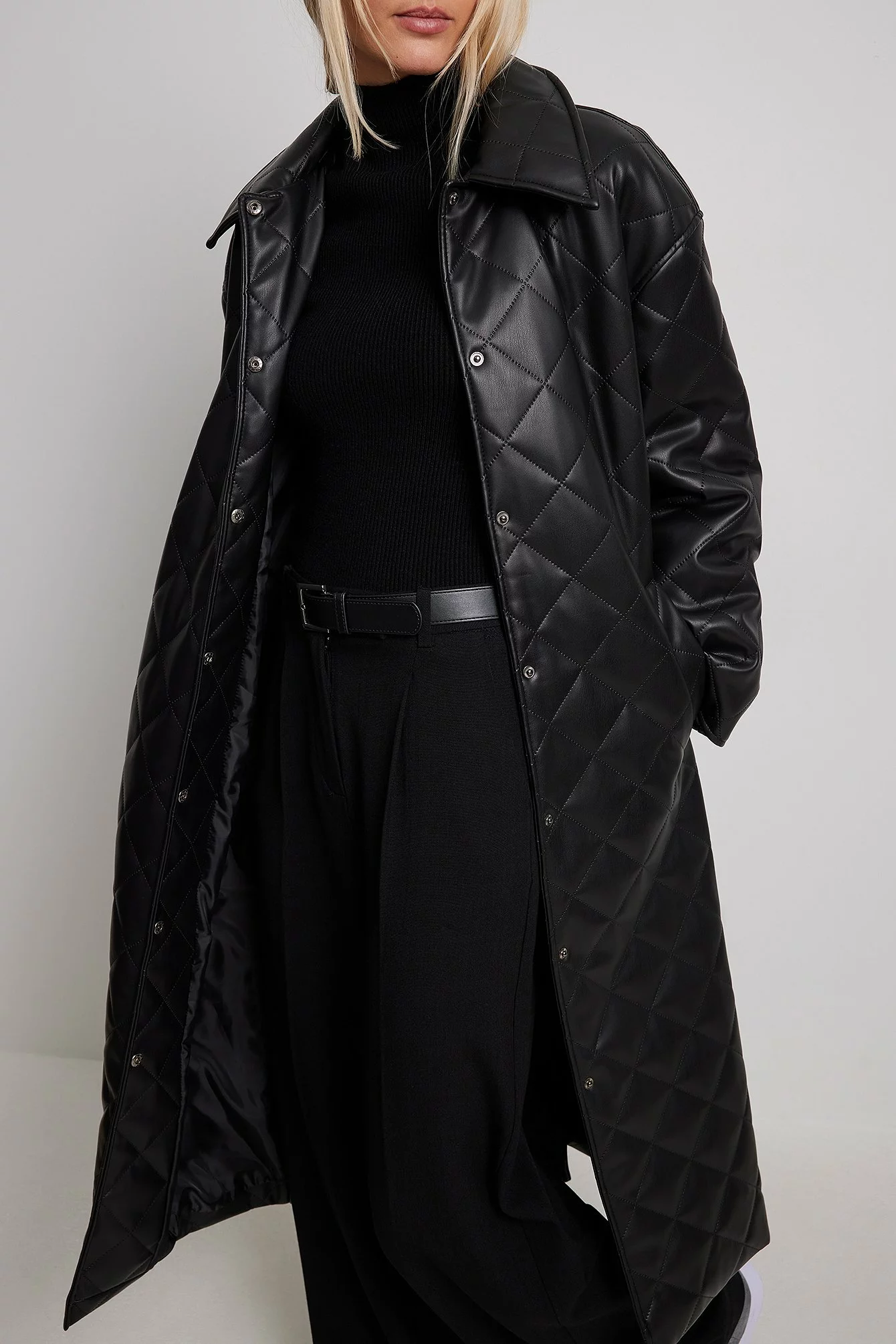 NA-KD Quilted Pu Coat - Image 4
