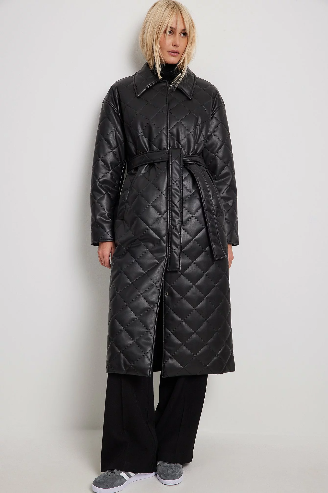 NA-KD Quilted Pu Coat - Image 5