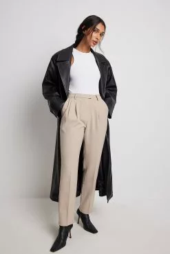 NA-KD Classic Recycled Cropped High Waist Suit Pants