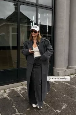 Stephsa X NA-KD Wool Blend Double Breasted Oversized Coat
