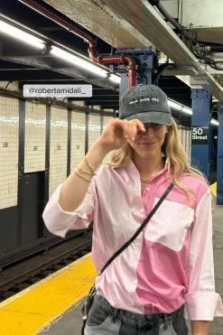 Romee Strijd X NA-KD Multi Striped Shirt