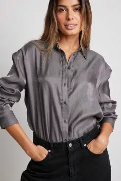 NA-KD Party Shiny Structured Shirt