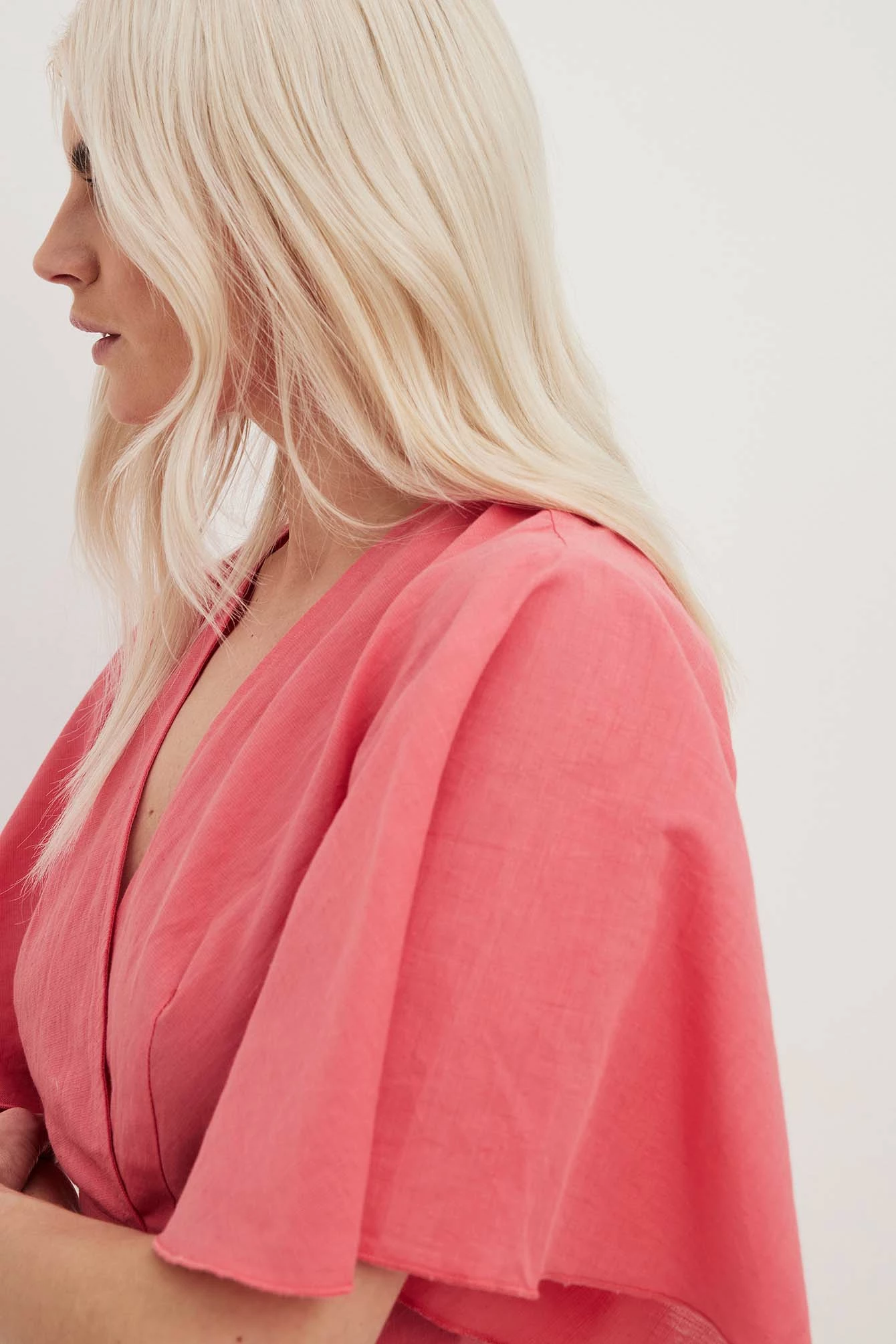 NA-KD Boho Short Sleeve Linen Blend Top - Image 8