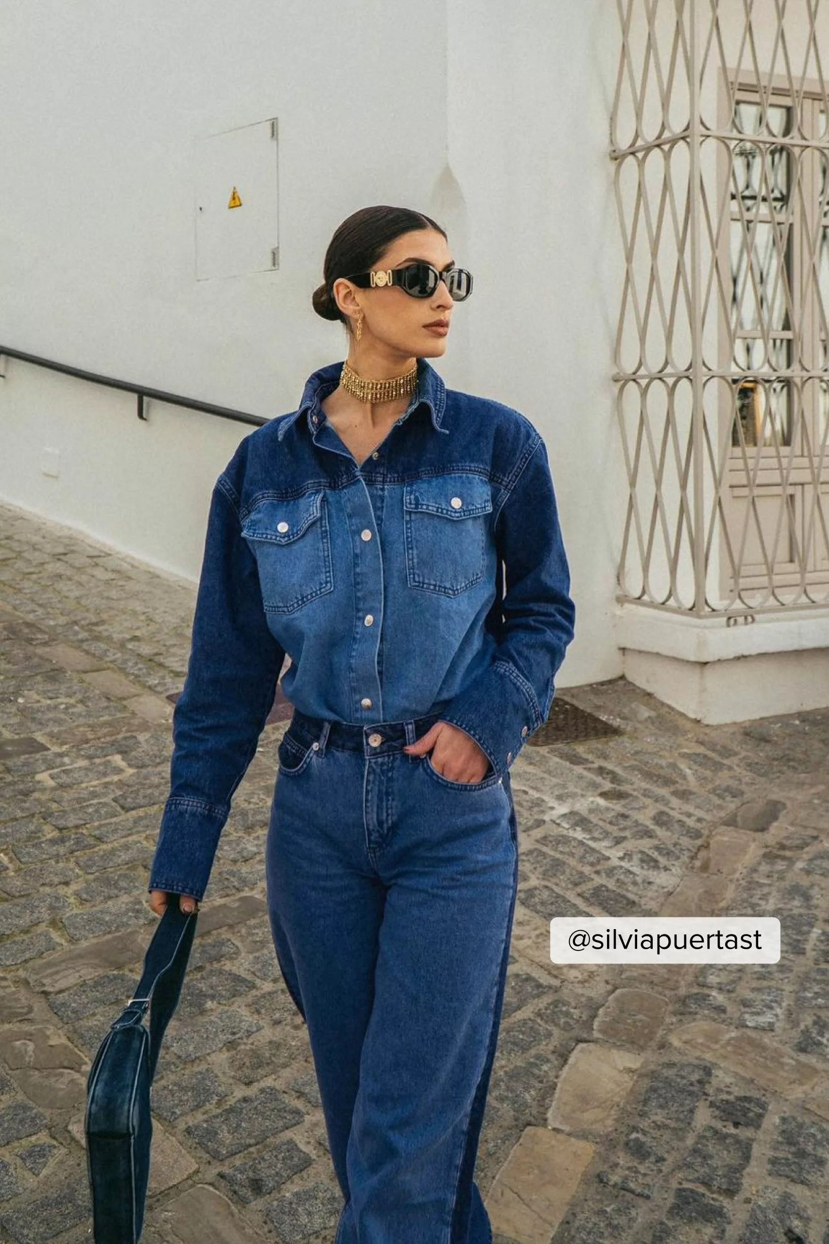 Maddy Nigmatullin X NA-KD Two Coloured Denim Shirt - Image 6