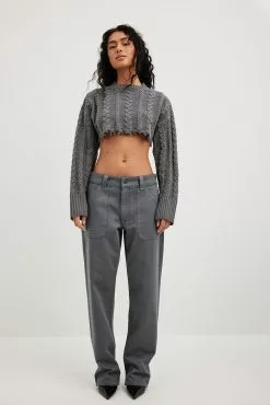 Carla Ginola X NA-KD Straight Long Crotch Trousers