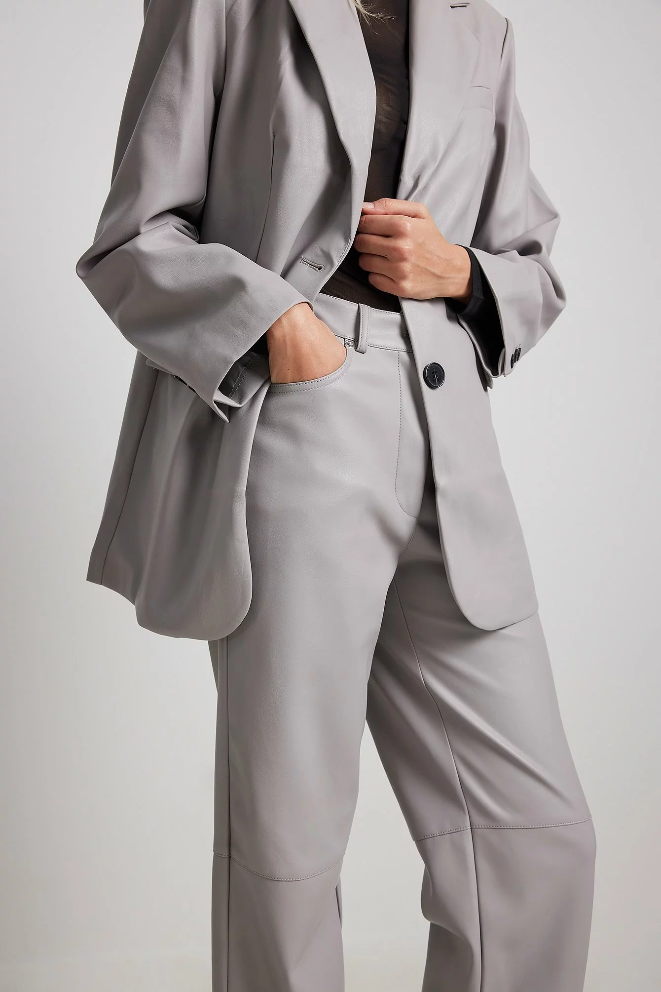 NA-KD Trend Straight PU Pants - Image 12