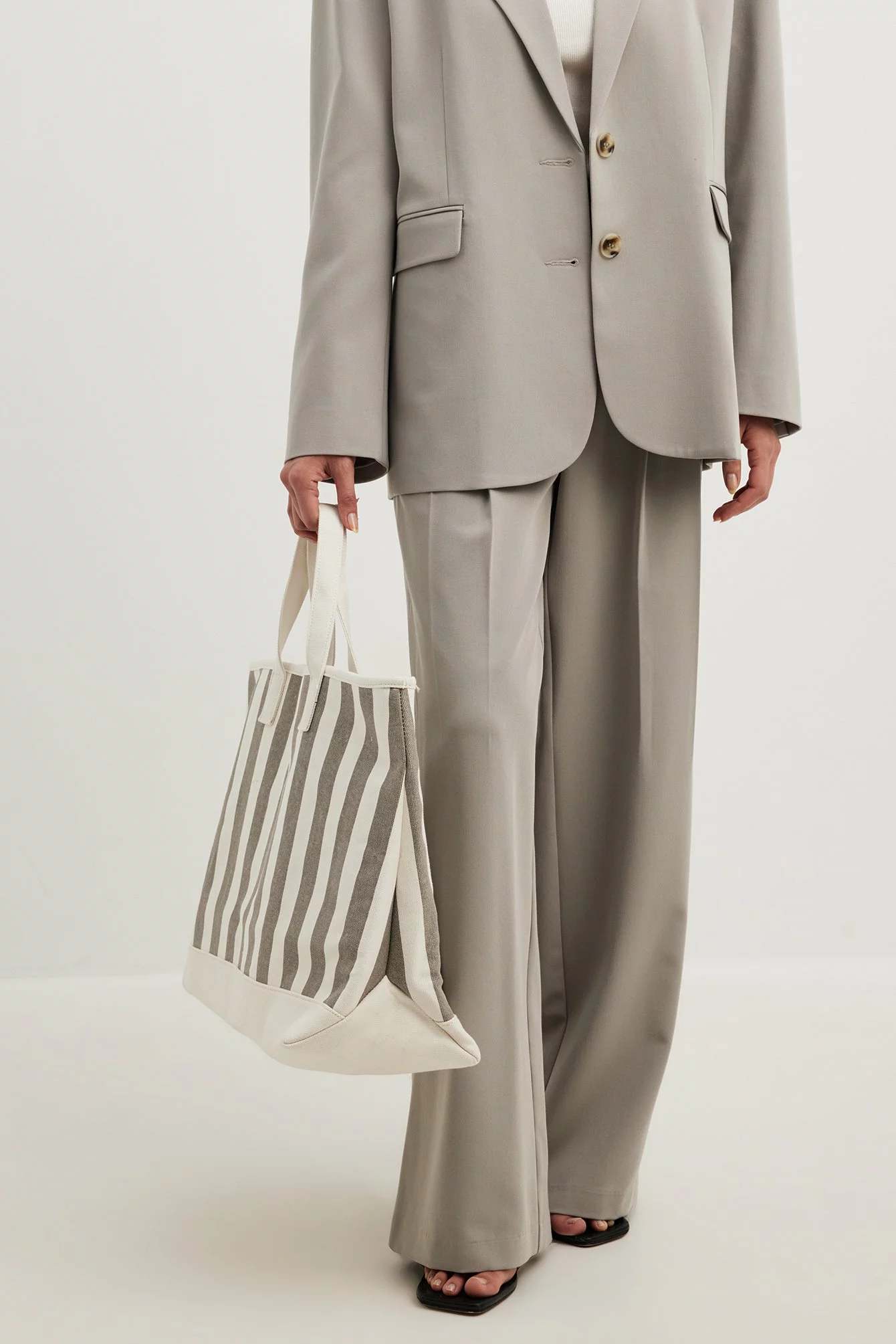 CLAIRE ROSE X Na-kd Striped Canvas Bag - Image 2