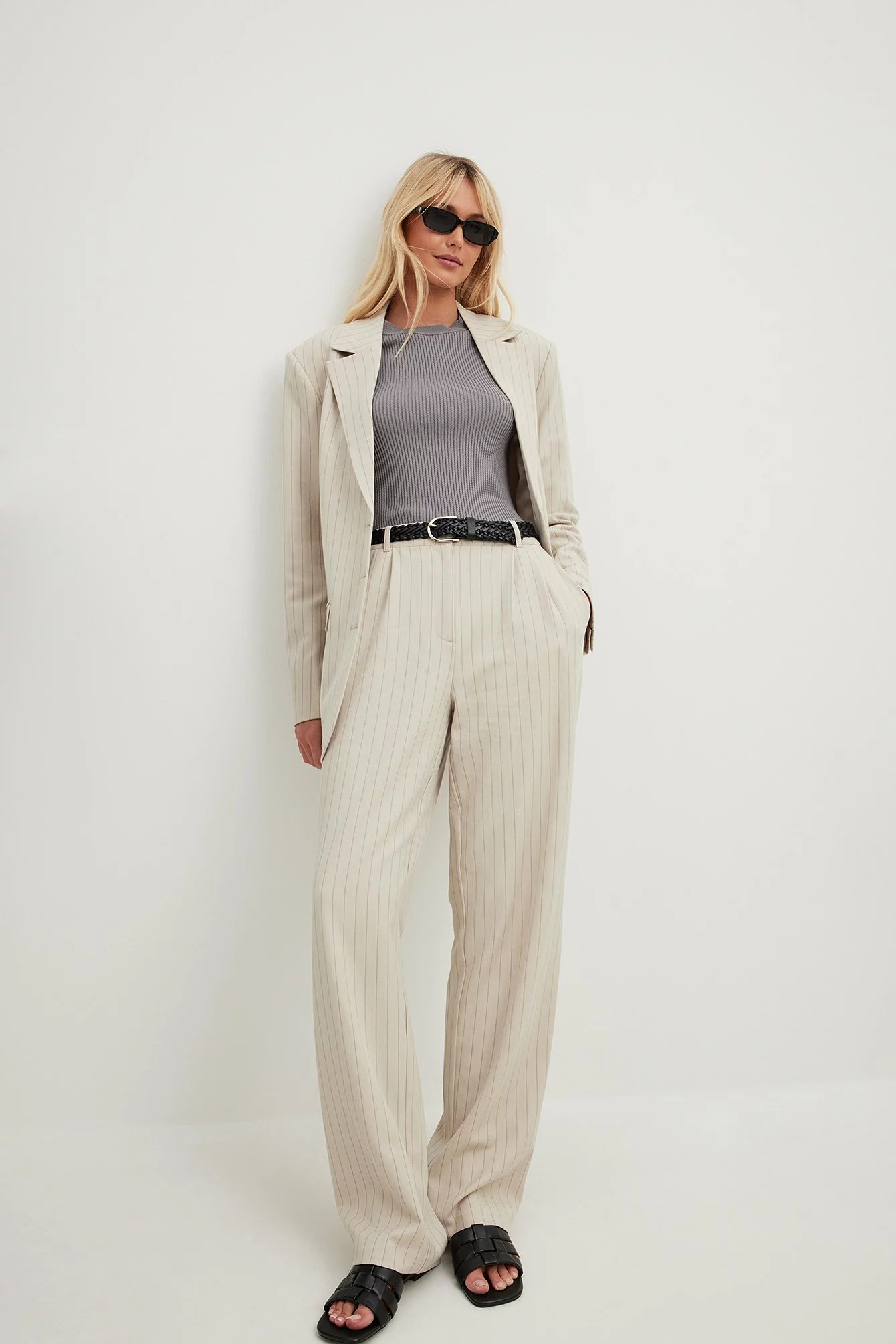 NA-KD Striped High Waist Trousers - Image 11