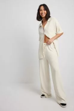 Maddie Demaine X NA-KD Straight Knitted Trousers