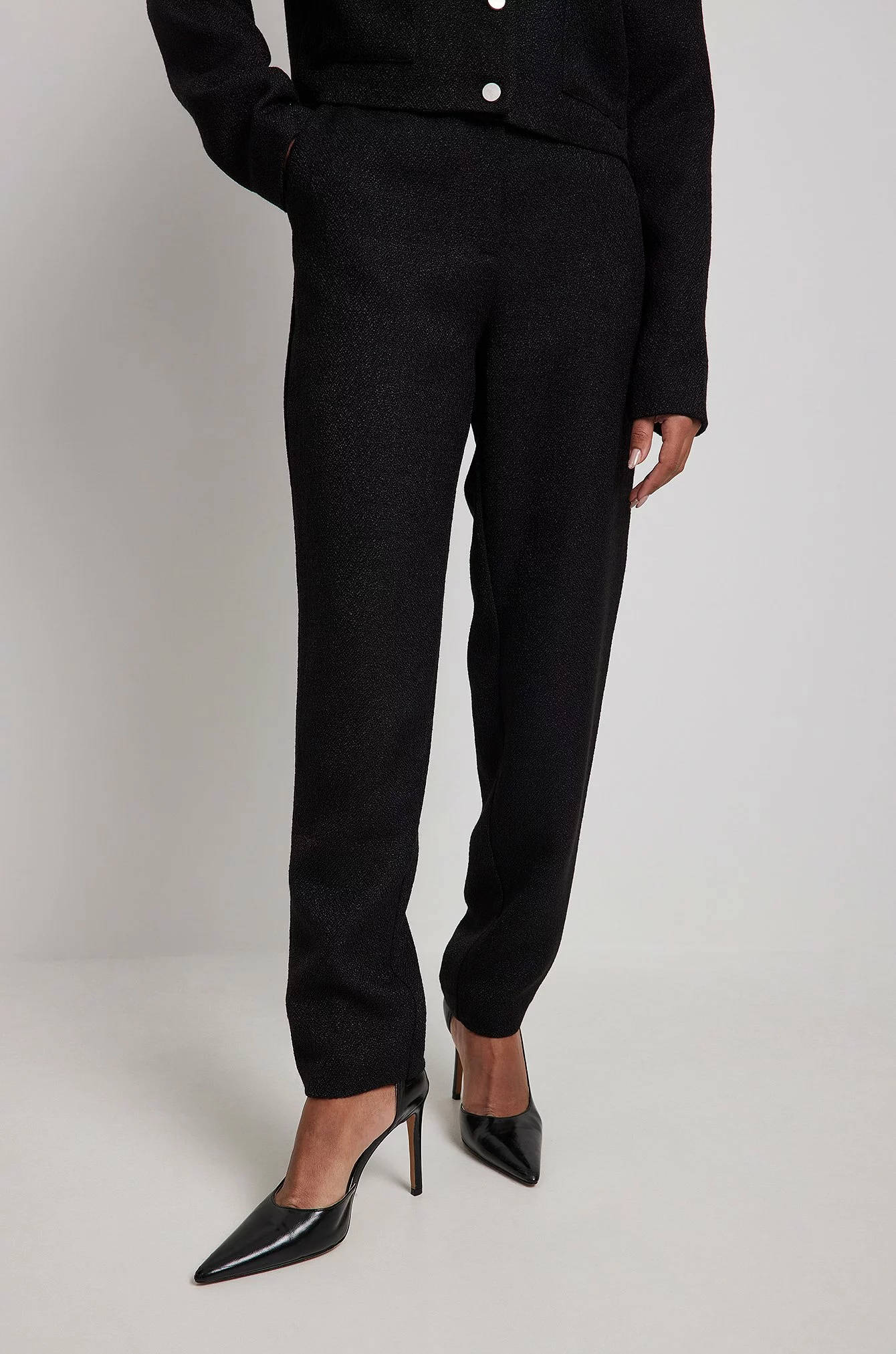 Lovisa Barkman X NA-KD Tweed Ankle Trousers - Image 6