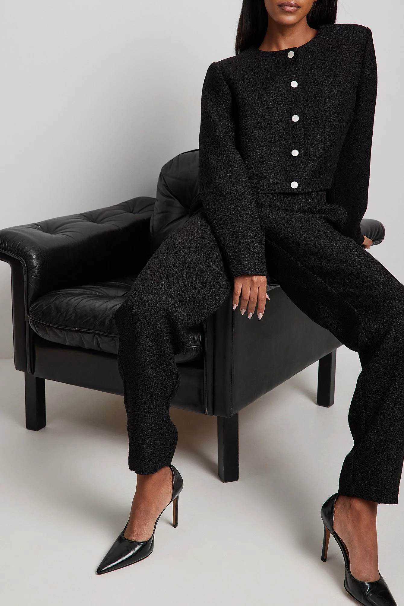 Lovisa Barkman X NA-KD Tweed Ankle Trousers - Image 9