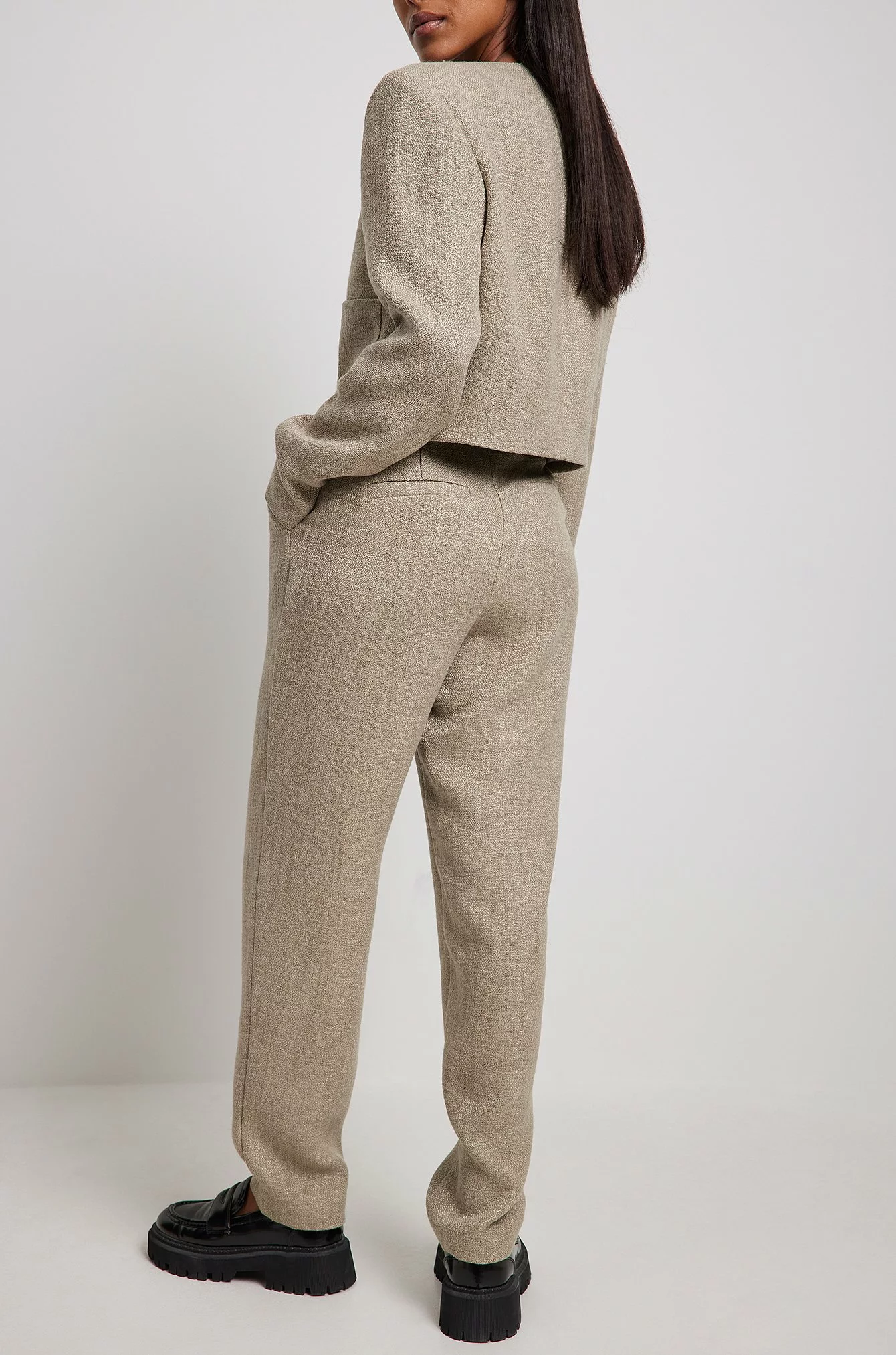 Lovisa Barkman X NA-KD Tweed Ankle Trousers - Image 2