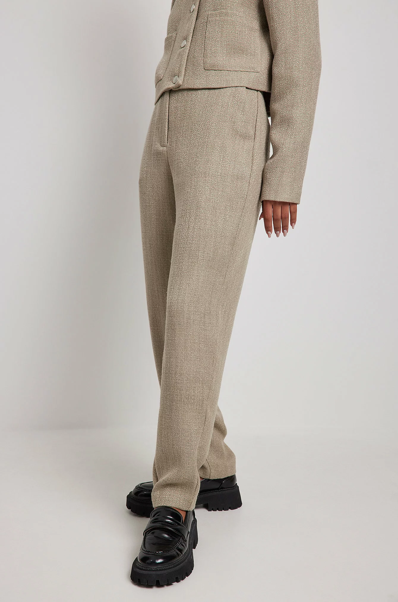 Lovisa Barkman X NA-KD Tweed Ankle Trousers - Image 5
