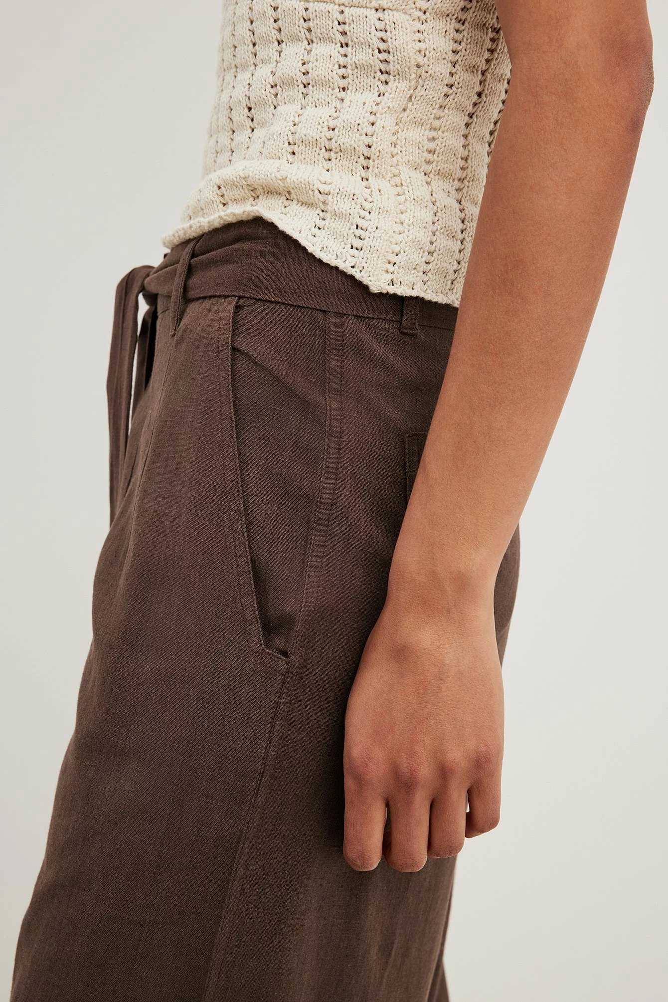 NA-KD Trend Tie Waist Wide Leg Trousers - Image 8