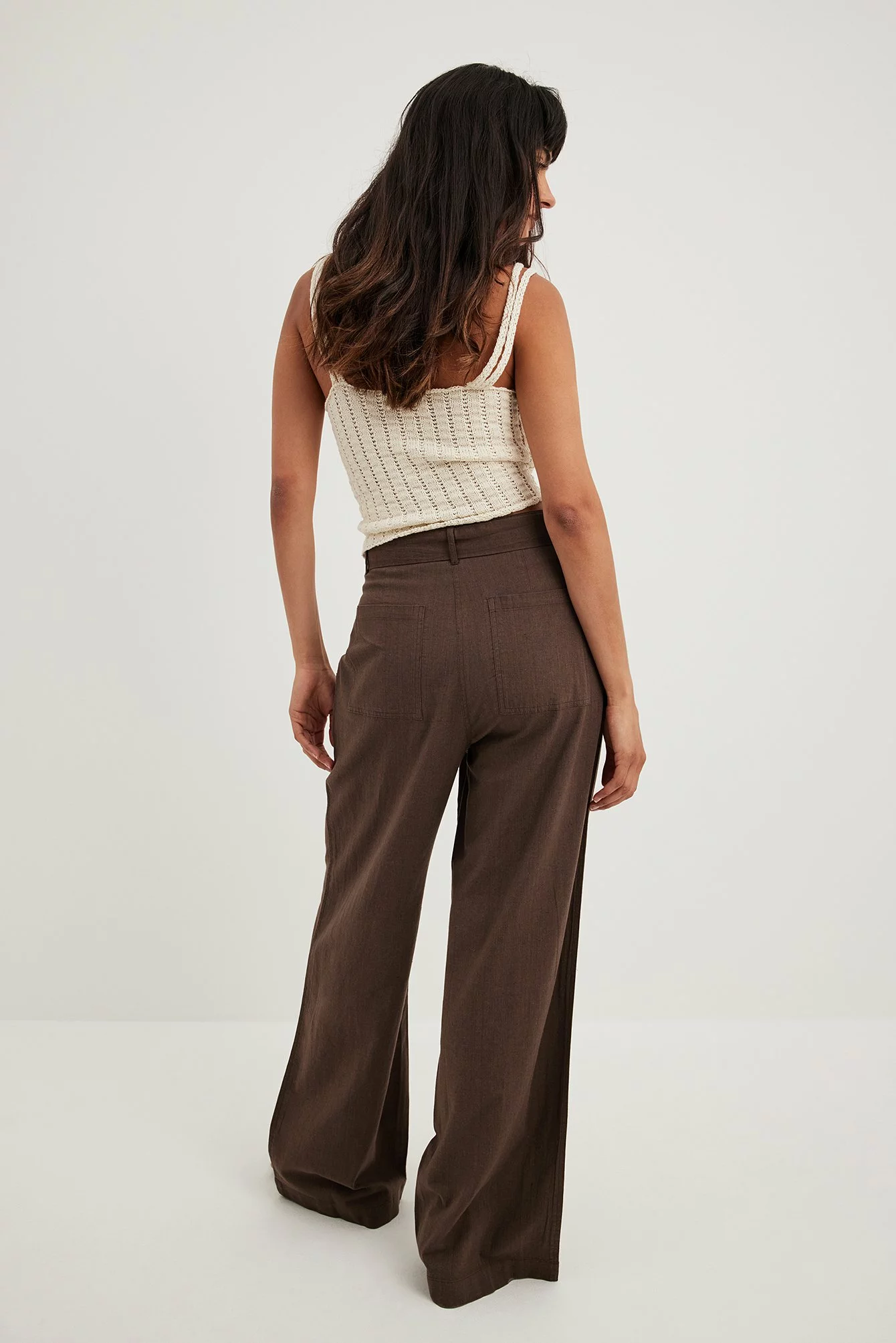 NA-KD Trend Tie Waist Wide Leg Trousers - Image 6