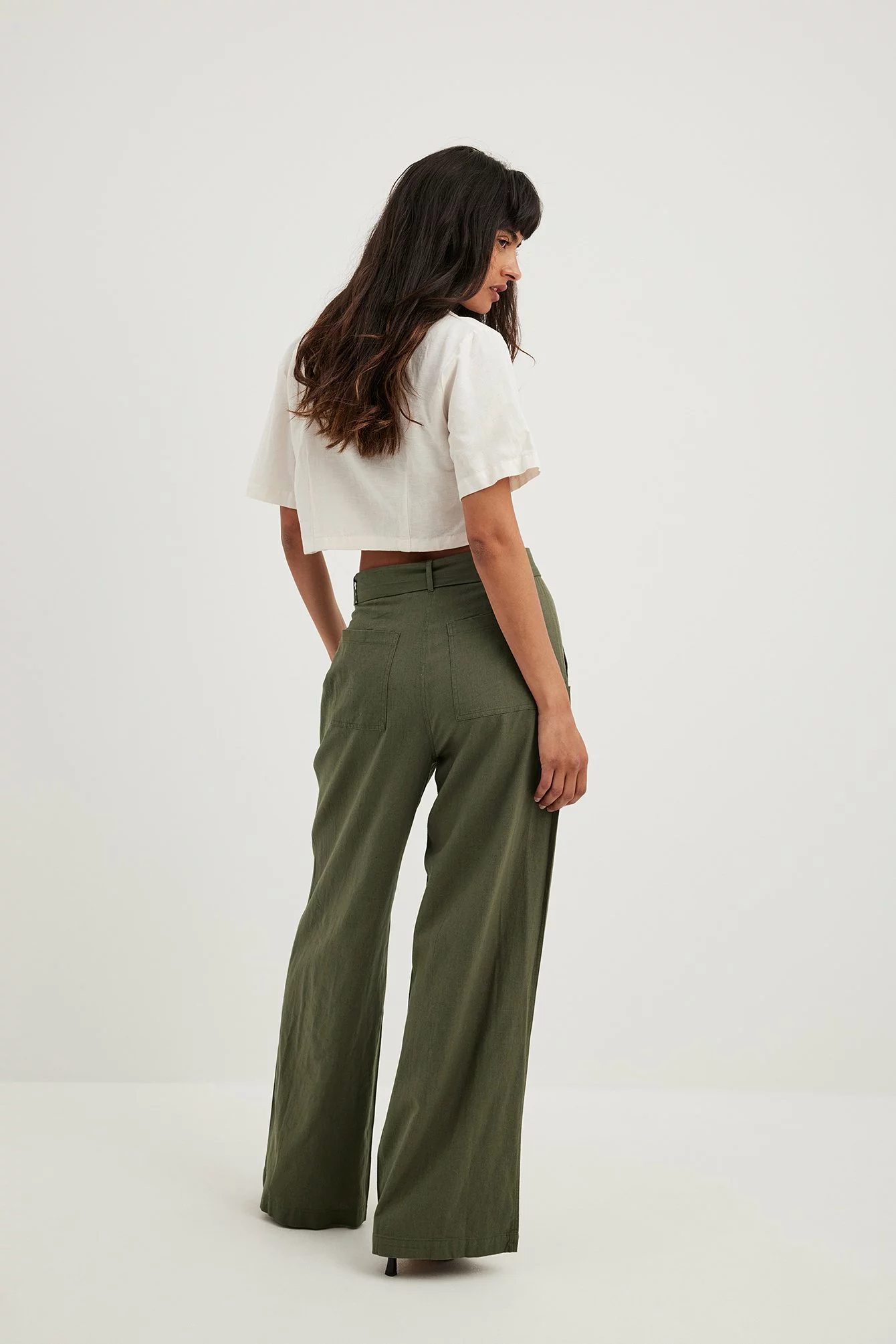 NA-KD Trend Tie Waist Wide Leg Trousers - Image 10