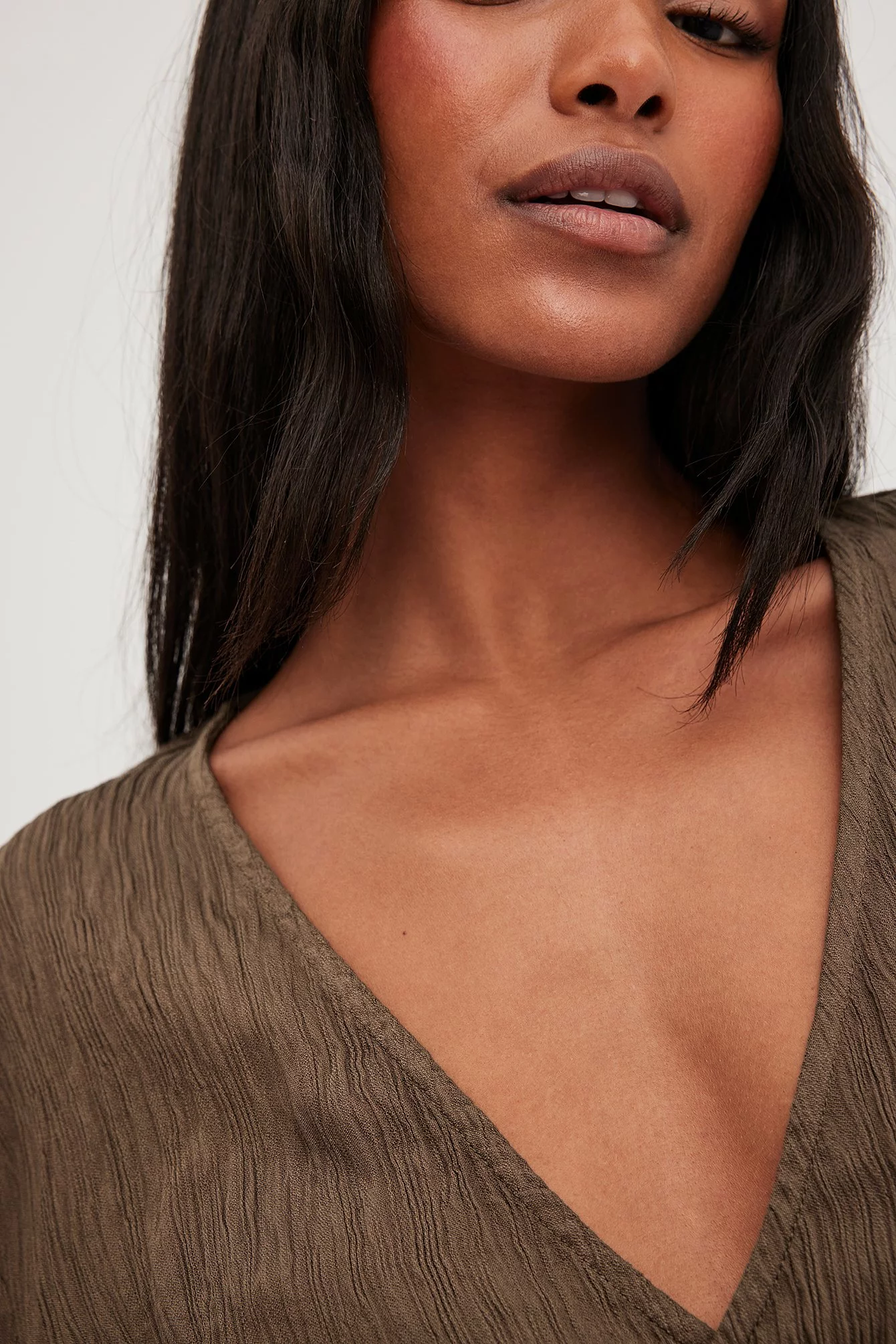 NA-KD V-neck Overlap Tie Front Blouse - Image 4
