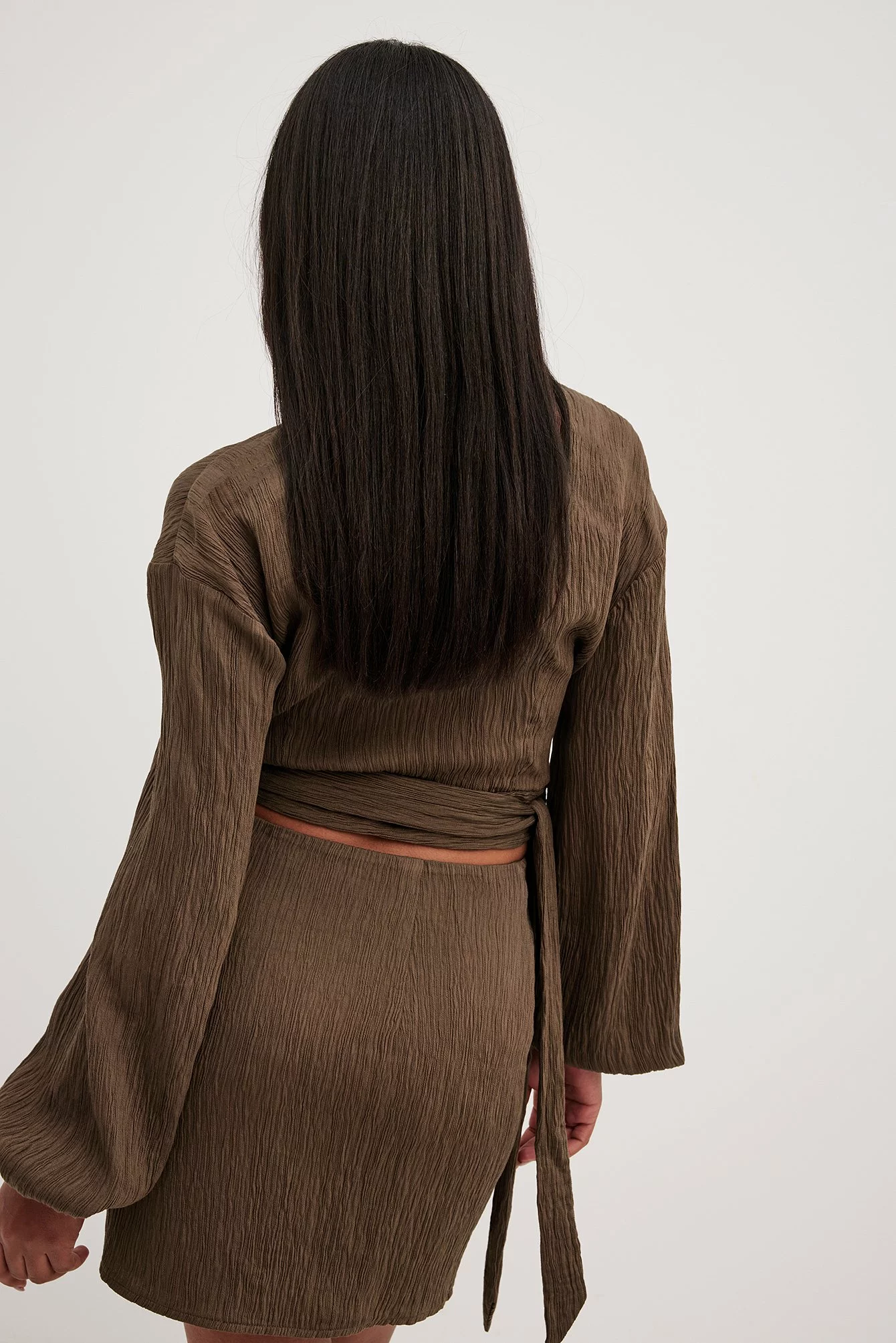 NA-KD V-neck Overlap Tie Front Blouse - Image 2