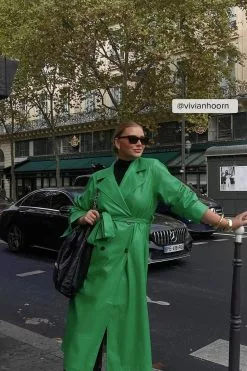 NA-KD Trend Padded Shoulder Pu Trench