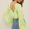 NA-KD Party Waterfall Back Satin Blouse