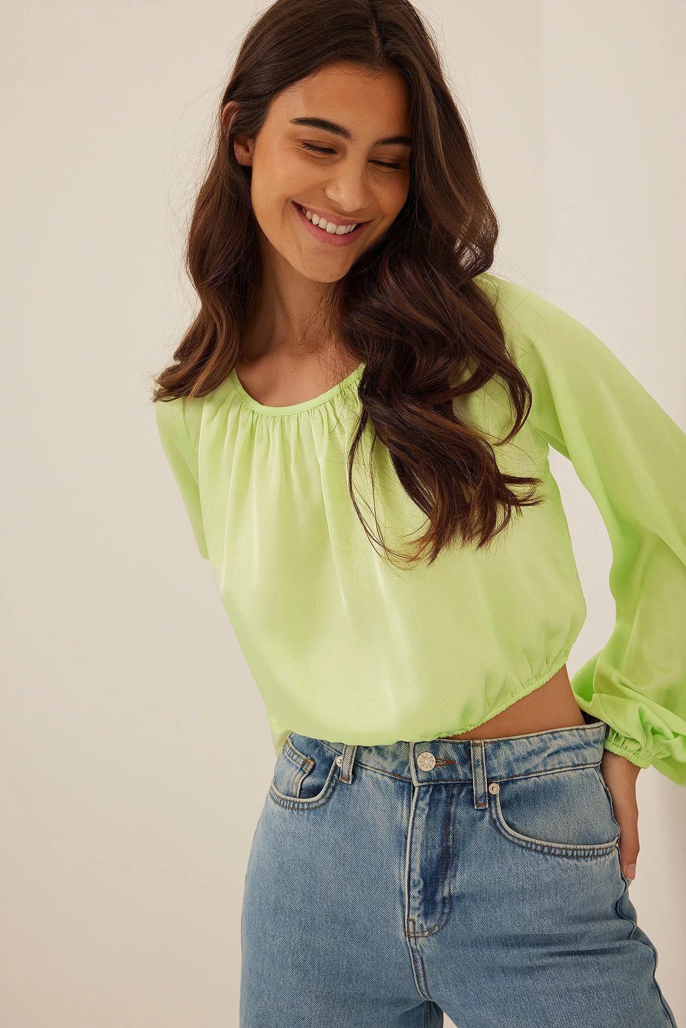NA-KD Party Waterfall Back Satin Blouse - Image 2