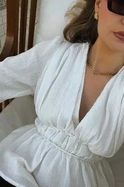 Lydia Tomlinson X NA-KD Wide Sleeve Volume Blouse