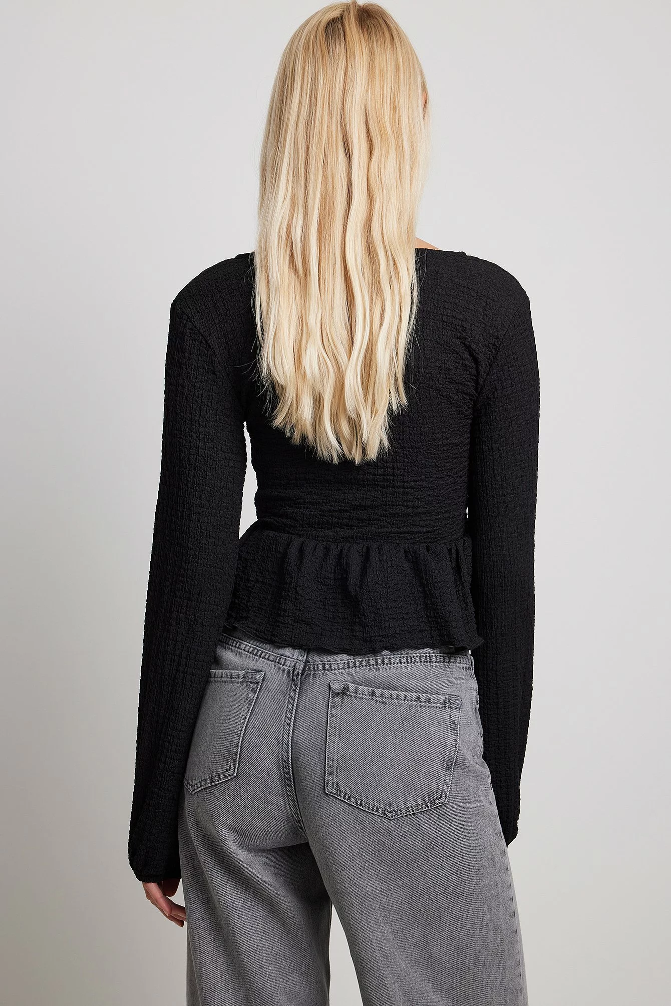 NA-KD Trend Wrap Detail Crepe Top - Image 2